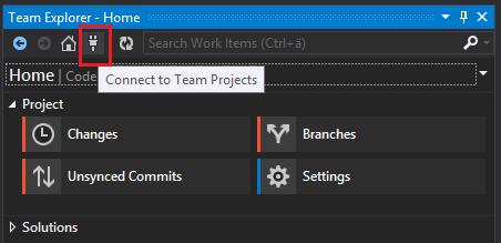 Connecting to Team Project in Visual Studio 2013